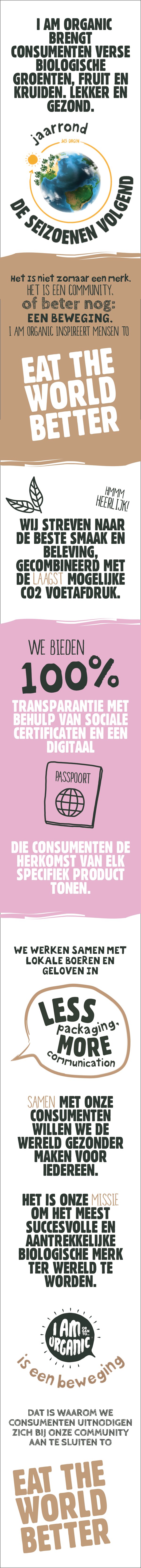 Merkpagina van I AM Organic op een telefoon