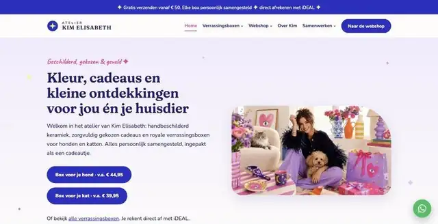 Website van Atelier Kim Elisabeth