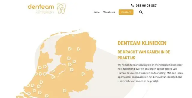 Website van Denteam Klinieken
