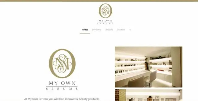 Website van My Own Serums