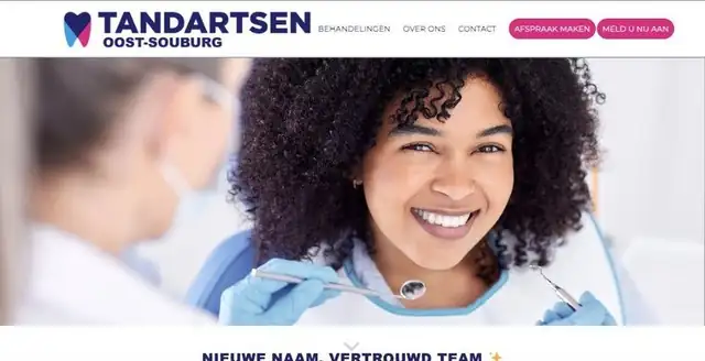 Website van Tandartsen Oost-Souburg