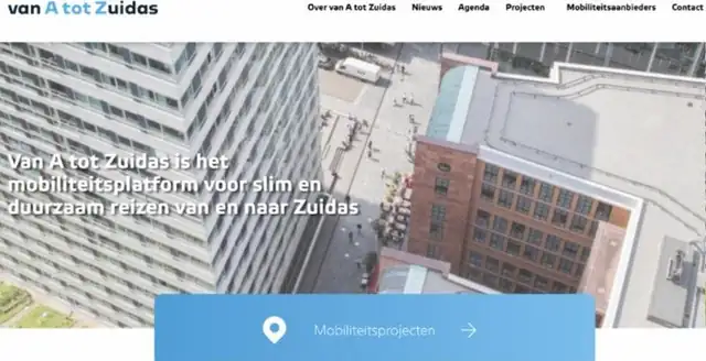 Website van Van A tot Zuidas