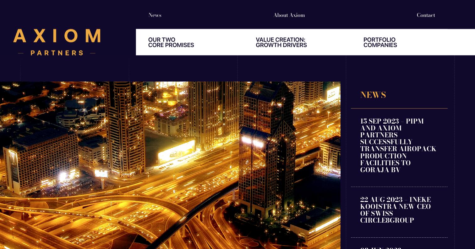 Website van Axiom Partners